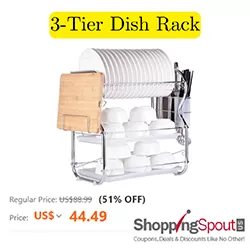 TomTop Hot Deal 51% Off on 3 Tier Dish Rack